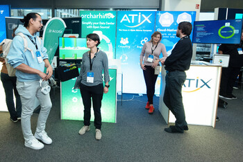 Das ATIX-Team am Stand auf den IT-Tagen 2024 © IT-Tage / Christan Augustin